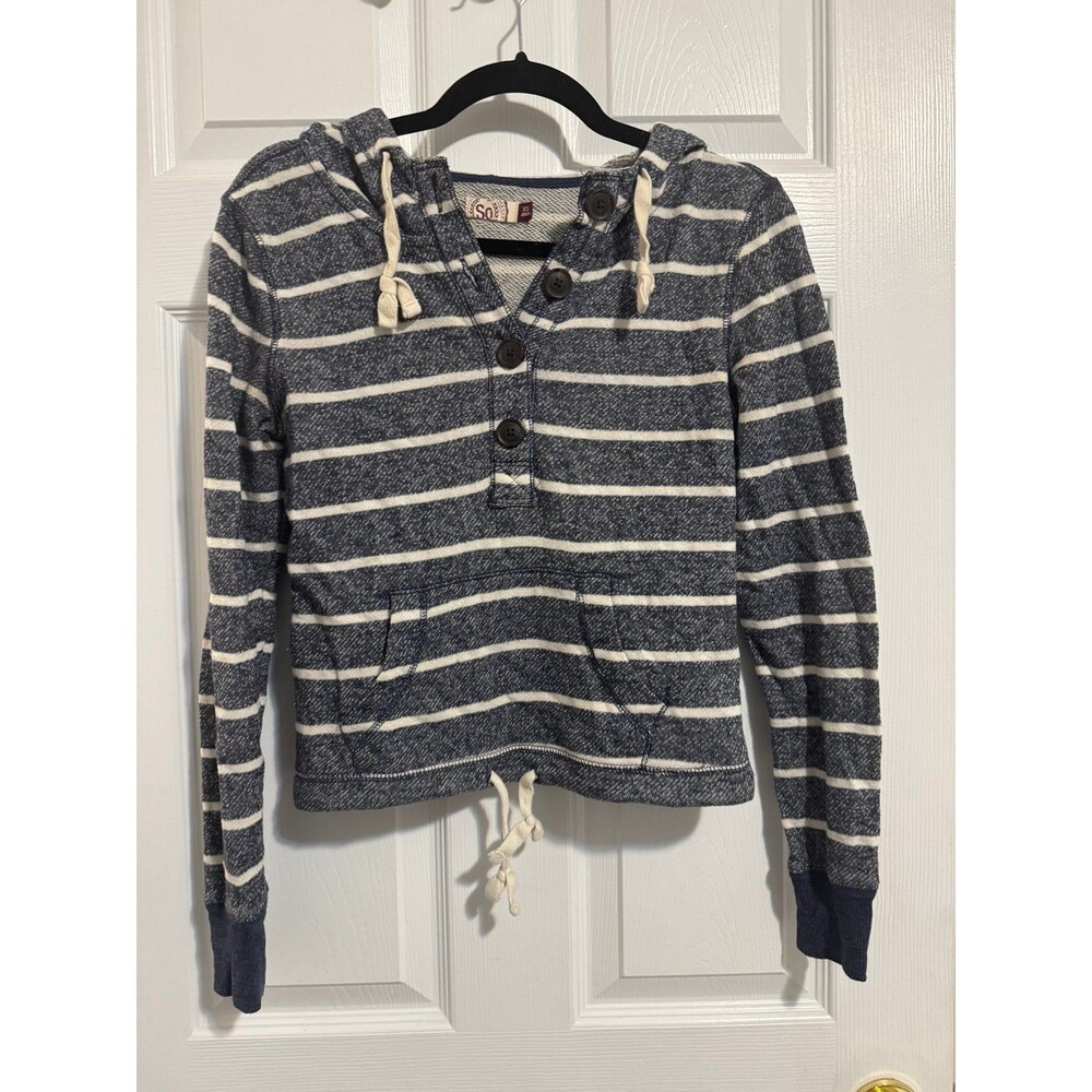 SO Blue & White Striped Hoodie Size XS